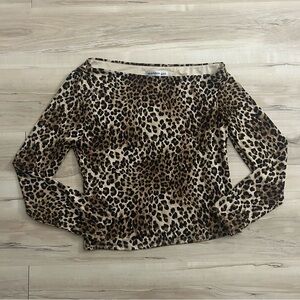 Madden Girl Cheeta Print Off The Shoulder Top Size Medium
